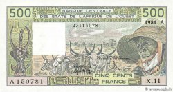 500 Francs ÉTATS DE L AFRIQUE DE L OUEST 1984 P.106Ag