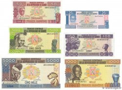 25, 50, 100, 500, 1000 Francs Guinéens Lot GUINÉE 1985 P.28 à P.33 NEUF