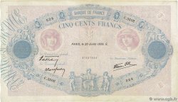 500 Francs BLEU ET ROSE modifié FRANCIA  1939 F.31.37 q.BB