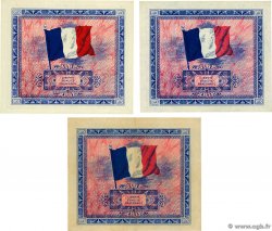 2, 5 et 10 Francs DRAPEAU Lot FRANCIA  1944 VF.16.01 à 18.01 SC+