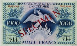1000 Francs Spécimen AFRIQUE ÉQUATORIALE FRANÇAISE  1944 P.19s2 UNC-