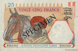 25 Francs Spécimen FRENCH EQUATORIAL AFRICA Brazzaville 1941 P.07s AU