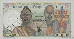 5 Francs Spécimen AFRIQUE OCCIDENTALE FRANÇAISE (1895-1958)  1943 P.36s