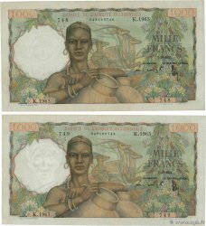 1000 Francs Consécutifs FRENCH WEST AFRICA  1951 P.42 VF+