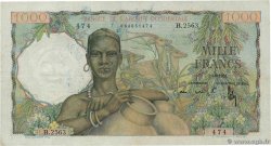 1000 Francs FRENCH WEST AFRICA  1951 P.42 VF