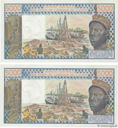 5000 Francs Consécutifs STATI AMERICANI AFRICANI  1987 P.108Ap AU+