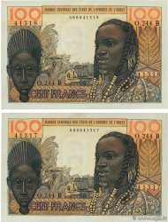 100 Francs Consécutifs STATI AMERICANI AFRICANI  1965 P.201Bf q.FDC