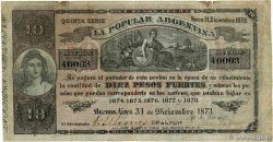 10 Pesos Fuertes ARGENTINIEN Buenos Aires 1873 PS.- S