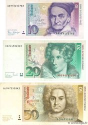 10, 20 et 50 Deutsche Mark Lot GERMAN FEDERAL REPUBLIC  1989 P.38a, P.39b et P.40b VF