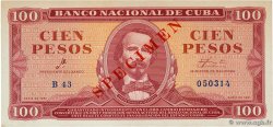 100 Pesos Spécimen CUBA  1961 P.099s SPL+