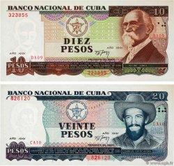 10 et 20 Pesos Lot CUBA 1991 P.109 et P.110
