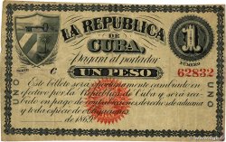 1 Peso CUBA  1869 P.055a q.BB