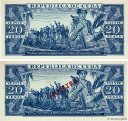20 Pesos Lot CUBA  1983 P.105cs et P.105c SC+