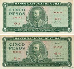 5 Pesos Lot CUBA  1972 P.103b UNC