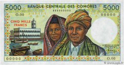 5000 Francs Épreuve COMORE  1986 P.12s FDC