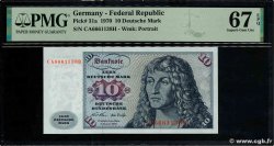 10 Deutsche Mark GERMAN FEDERAL REPUBLIC  1970 P.31a FDC