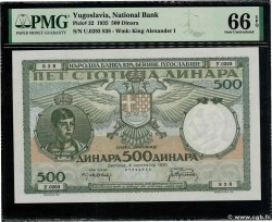 500 Dinara YOUGOSLAVIE  1935 P.032 NEUF