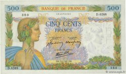 500 Francs LA PAIX FRANCE  1942 F.32.39 pr.SPL