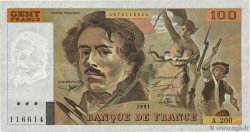 100 Francs DELACROIX imprimé en continu FRANCE 1991 F.69BIS.04a TB+