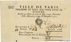 165 Livres FRANCE régionalisme et divers Paris 1774  SUP