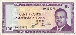 100 Francs BURUNDI 1990 P.29c SUP
