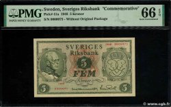 5 Kronor Petit numéro SUÈDE  1948 P.41a UNC