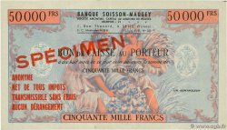 50000 Francs FRANCE regionalism and various Sens  1952  VF+