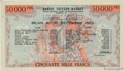 50000 Francs FRANCE regionalismo y varios Sens  1952  MBC+