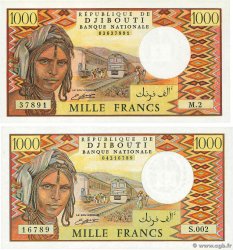 1000 Francs Lot DJIBOUTI  1988 P.37b/c UNC-