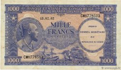 1000 Francs CONGO, DEMOCRATIC REPUBLIC  1962 P.002a VF-