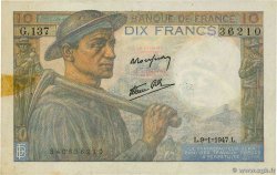 10 Francs MINEUR FRANCE 1947 F.08.17 TTB+