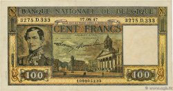 100 Francs BELGIUM  1947 P.126 VF+