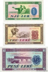 1, 3 et 5 Lek Lot ALBANIE 1976 P.40 au P.42 pr.NEUF