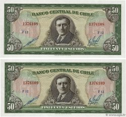 50 Escudos Consécutifs CHILI 1964 P.140b pr.NEUF