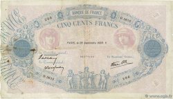 500 Francs BLEU ET ROSE modifié FRANCE 1939 F.31.41 TB+