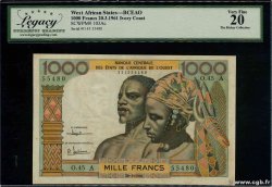 1000 Francs WEST AFRICAN STATES  1961 P.103Ac F