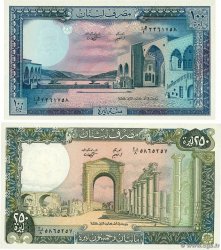 100 et 250 Livres Lot LIBAN 1988 P.066d et P.067e SPL+
