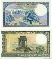100 et 250 Livres Lot LIBAN 1988 P.066d et P.067e SPL+