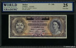 2 Dollars BELIZE  1975 P.34b SS