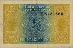 1/2 Marki POLAND  1917 P.007 VF+