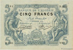 5 Francs ALGERIA  1916 P.071a