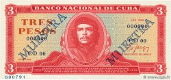 3 Pesos Spécimen CUBA  1988 P.107b UNC