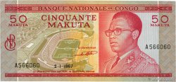 50 Makuta DEMOKRATISCHE REPUBLIK KONGO  1967 P.011a fST+