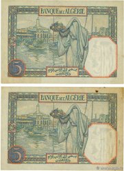 5 Francs Consécutifs ALGÉRIE 1941 P.077a TTB