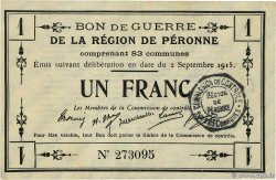 1 Franc FRANCE régionalisme et divers Peronne 1915 JP.80-414 SUP