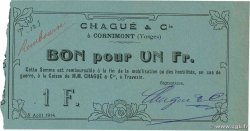 1 Franc FRANCE régionalisme et divers Cornimont 1914 JP.88-033 SPL