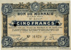 5 Francs FRANCE régionalisme et divers Roubaix et Tourcoing 1914 JP.59-2187var SPL