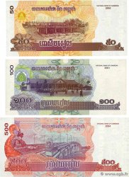 50 au 500 Riels Lot CAMBODGE 2001 P.52 au P.54 pr.NEUF