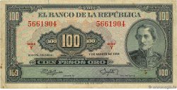 100 Pesos Oro COLOMBIE 1958 P.403a TB