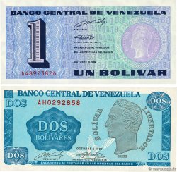 1 et 2 Bolivares Lot VENEZUELA  1989 P.068 et P.069